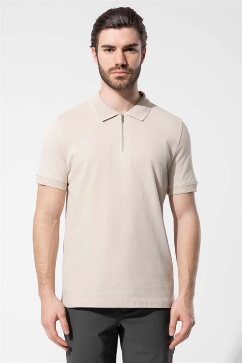 Wholesale Mens Beige Polo T-Shirt
