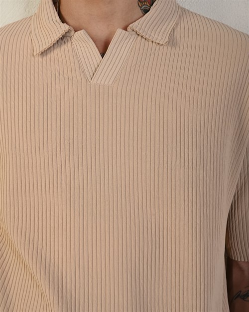 Wholesale Mens Beige Polo T-Shirt