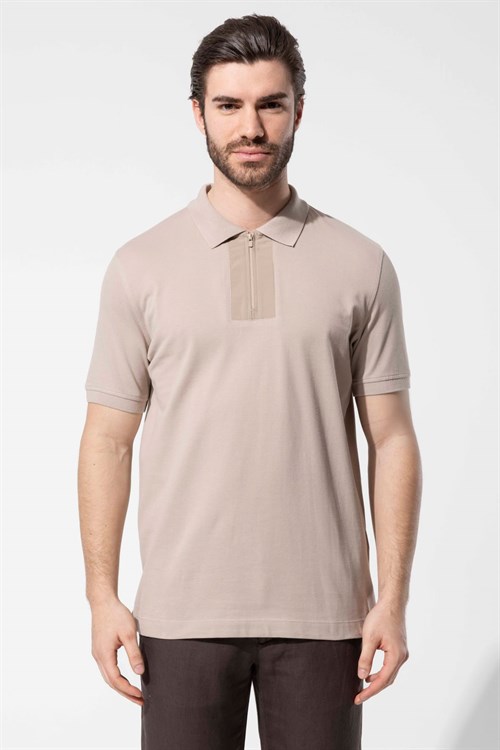 Wholesale Mens Beige Polo T-Shirt