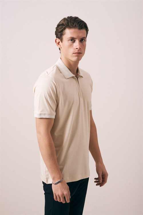 Wholesale Mens Beige Polo T-Shirt