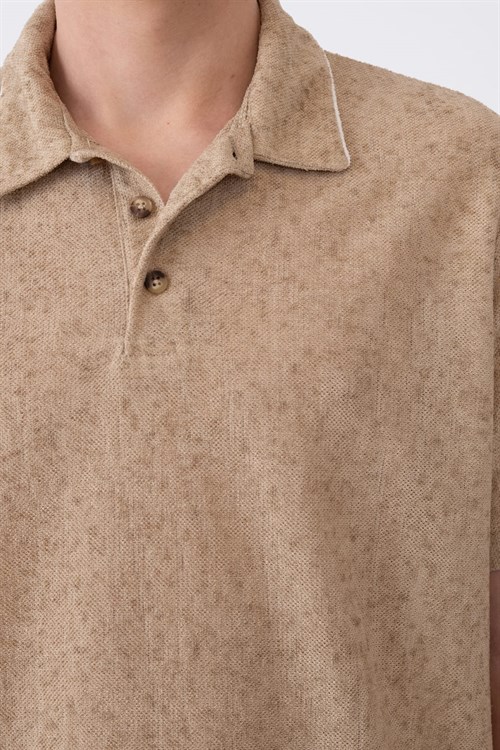 Wholesale Mens Beige Polo T-Shirt