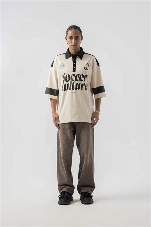 Wholesale Mens Beige Polo T-Shirt