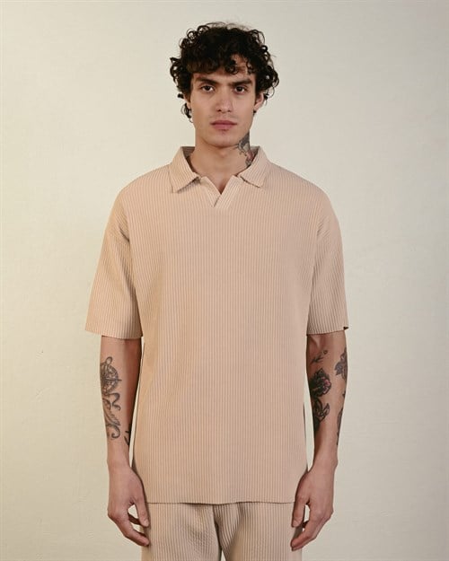 Wholesale Mens Beige Polo T-Shirt