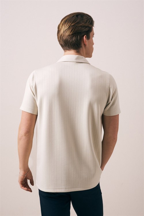 Wholesale Mens Beige Polo T-Shirt