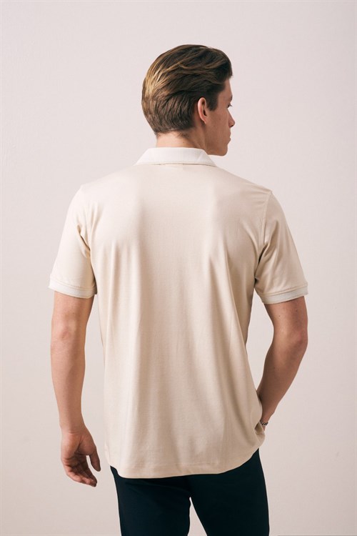 Wholesale Mens Beige Polo T-Shirt