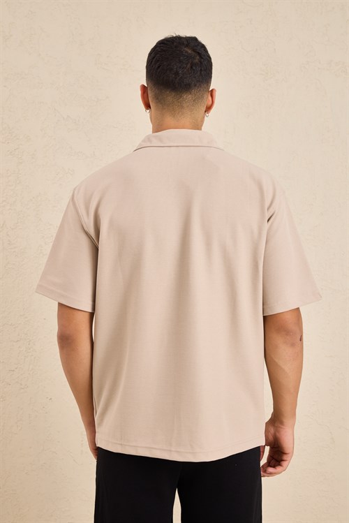 Wholesale Mens Beige Regular Fit Polo Shirt