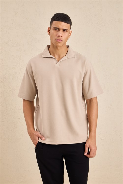 Wholesale Mens Beige Regular Fit Polo Shirt