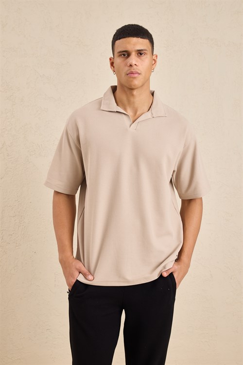 Wholesale Mens Beige Regular Fit Polo Shirt