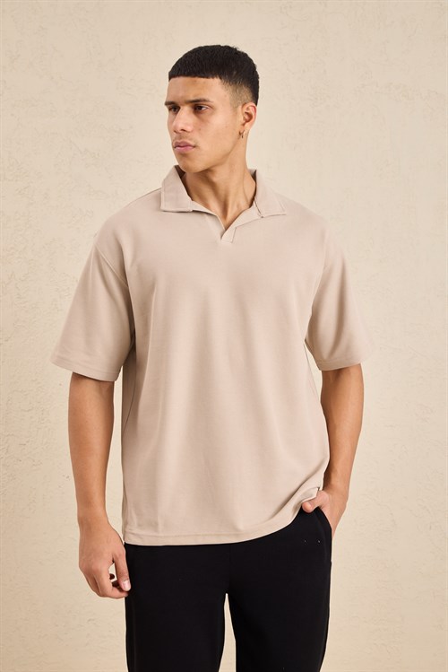 Wholesale Mens Beige Regular Fit Polo Shirt