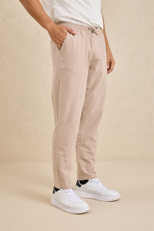 Wholesale Mens Beige Relaxed Fit Meridian Fabric Sweatpants