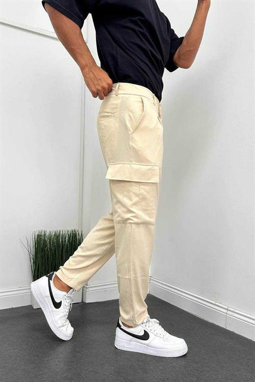 Wholesale Mens Beige Relaxed Fit Pants