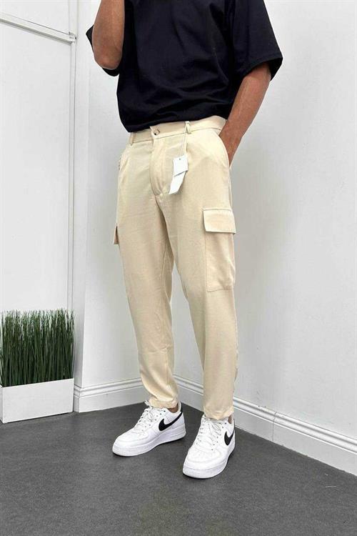 Wholesale Mens Beige Relaxed Fit Pants
