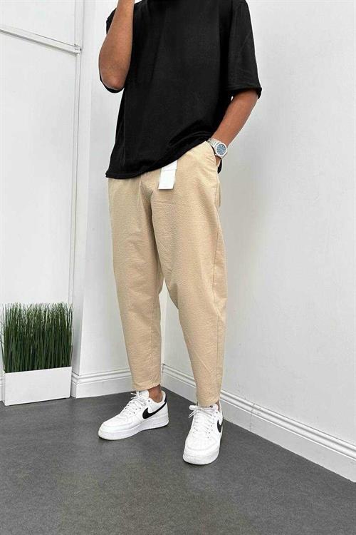 Wholesale Mens Beige Relaxed Fit Pants