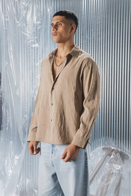 Wholesale Mens Beige Shirt