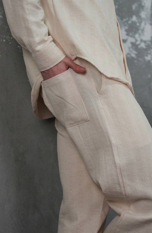 Wholesale Mens Beige Shirt And Pants Set