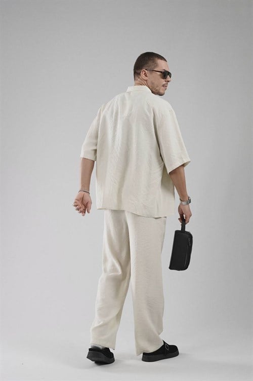 Wholesale Mens Beige Shirt and Pants Set
