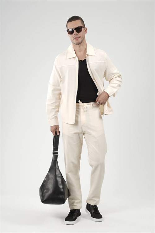 Wholesale Mens Beige Shirt and Pants Set