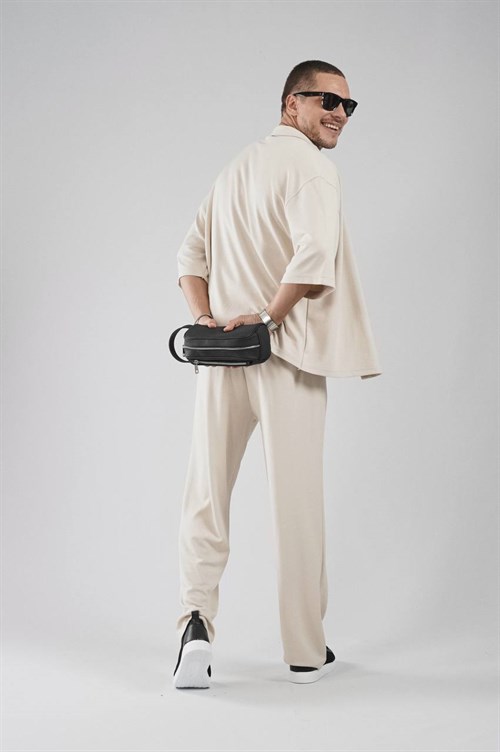 Wholesale Mens Beige Shirt and Pants Set