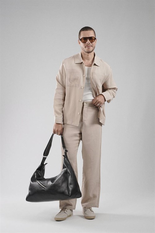 Wholesale Mens Beige Shirt and Pants Set