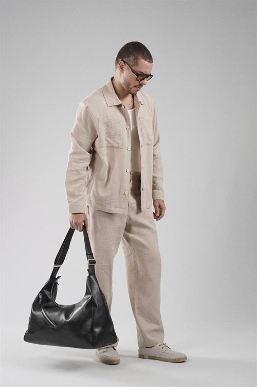 Wholesale Mens Beige Shirt and Pants Set