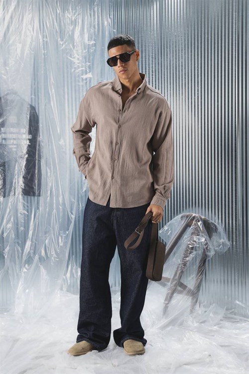 Wholesale Mens Beige Shirt