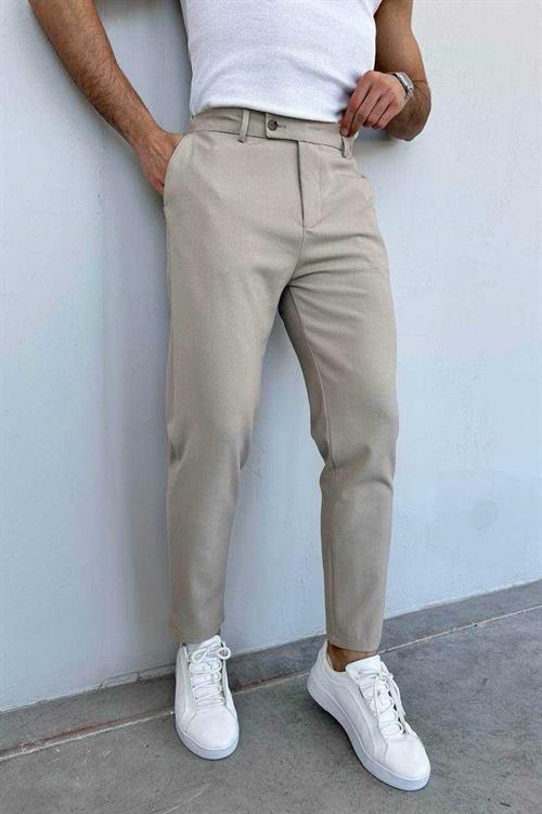 Wholesale Mens Beige Slim Fit Pants