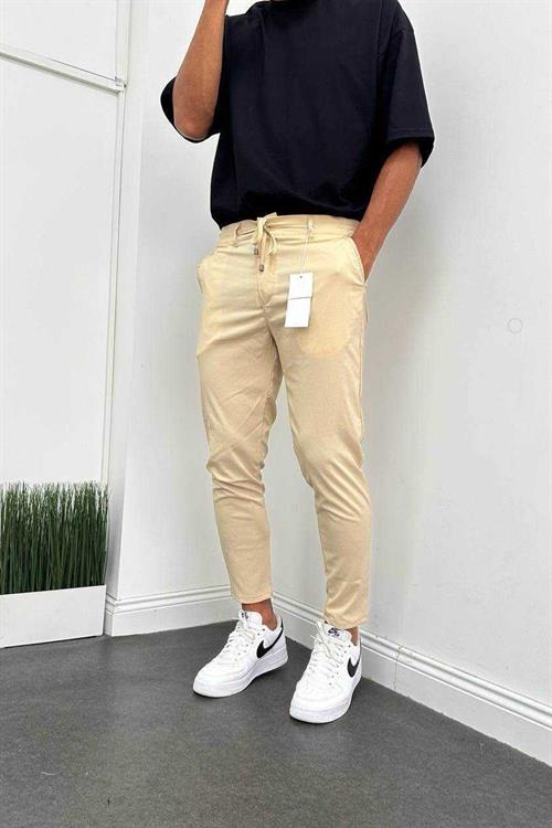 Wholesale Mens Beige Slim Fit Pants