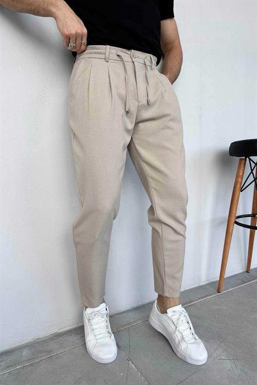 Wholesale Mens Beige Slim Fit Pants