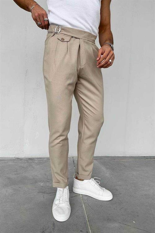 Wholesale Mens Beige Slim Fit Pants