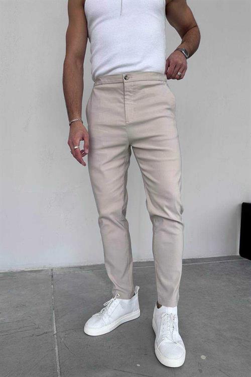 Wholesale Mens Beige Slim Fit Pants