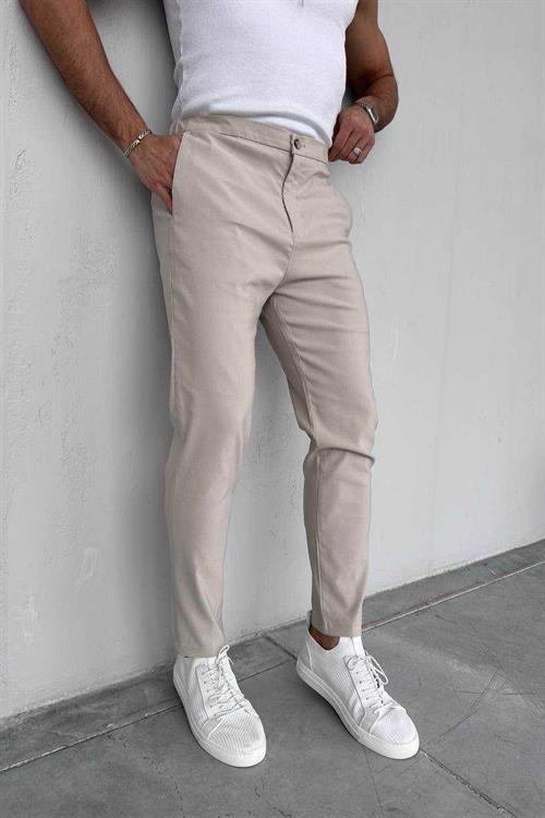 Wholesale Mens Beige Slim Fit Pants