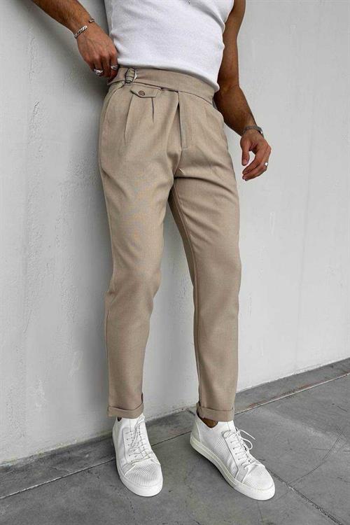 Wholesale Mens Beige Slim Fit Pants