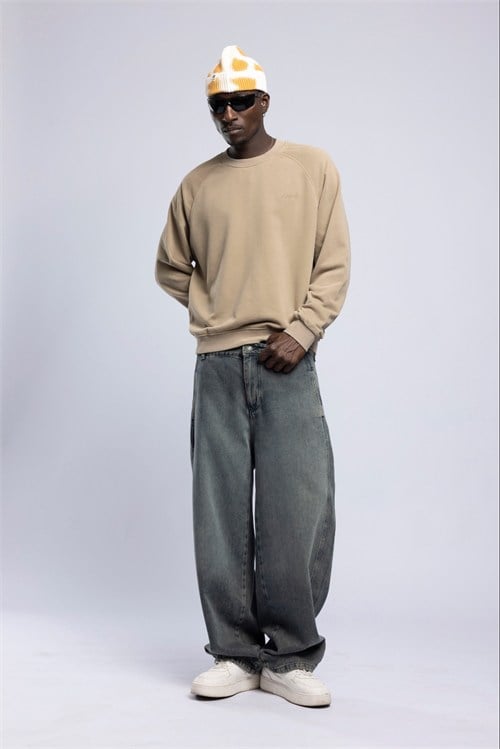 Wholesale Men's Beige Sweatshirt  1503FW27-MRT-4638