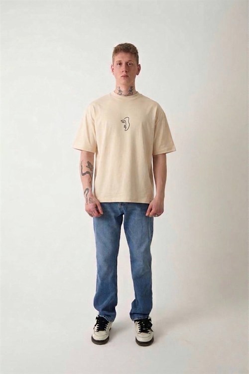 Wholesale Mens Beige T-Shirt 