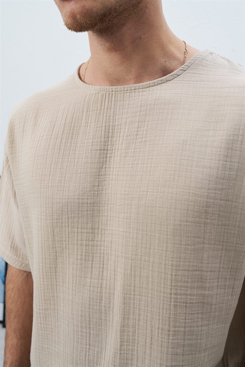 Wholesale Mens Beige T-Shirt