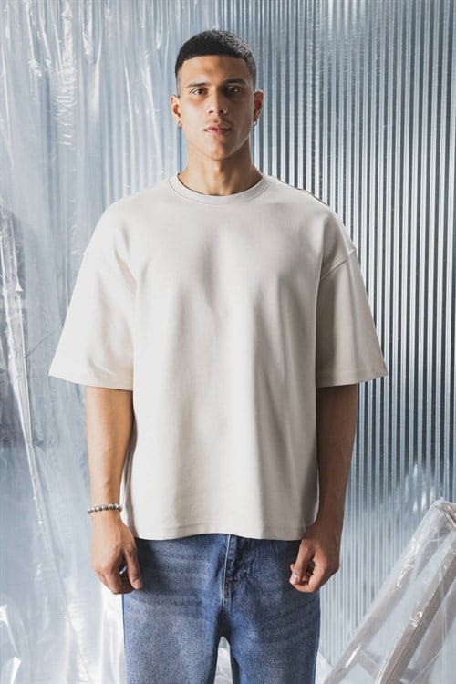 Wholesale Mens Beige T-Shirt 