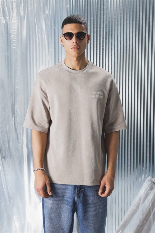 Wholesale Mens Beige T-Shirt 