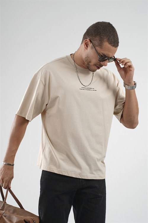 Wholesale Mens Beige T-Shirt