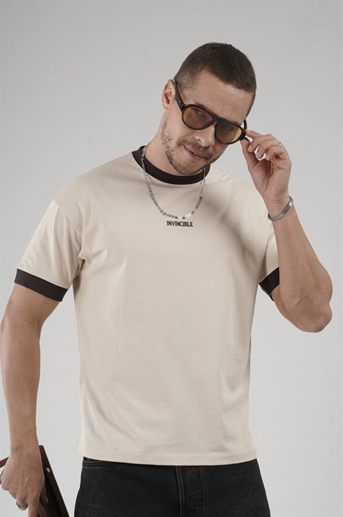 Wholesale Mens Beige T-Shirt