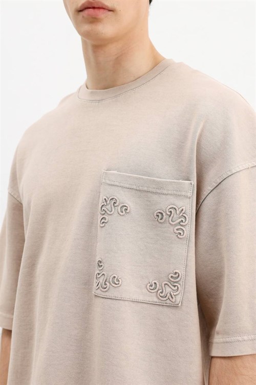 Wholesale Mens Beige T-Shirt