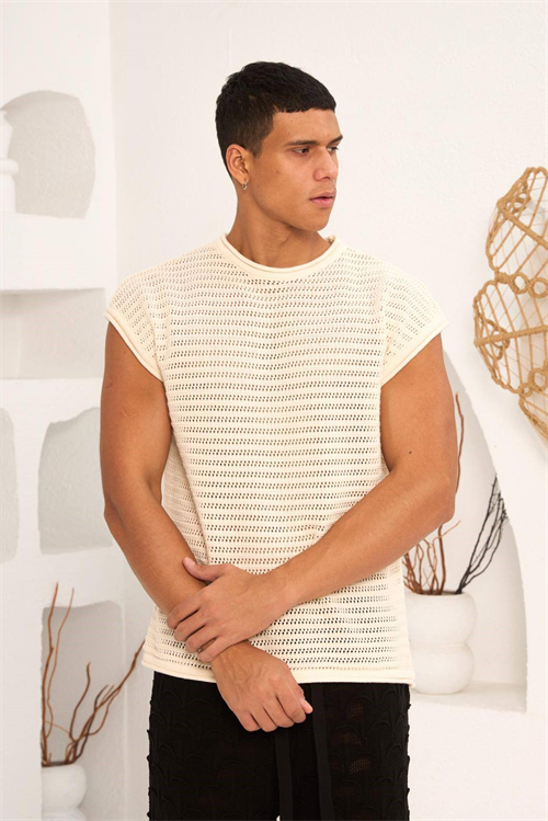 Wholesale Mens Beige T-Shirt