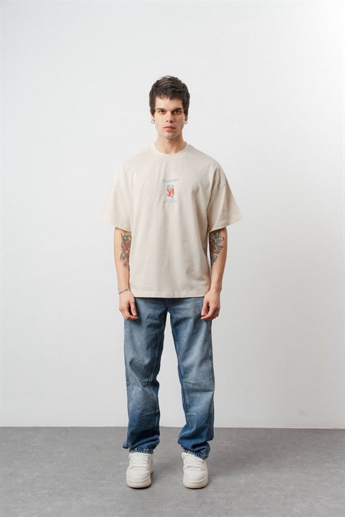 Wholesale Mens Beige T-Shirt