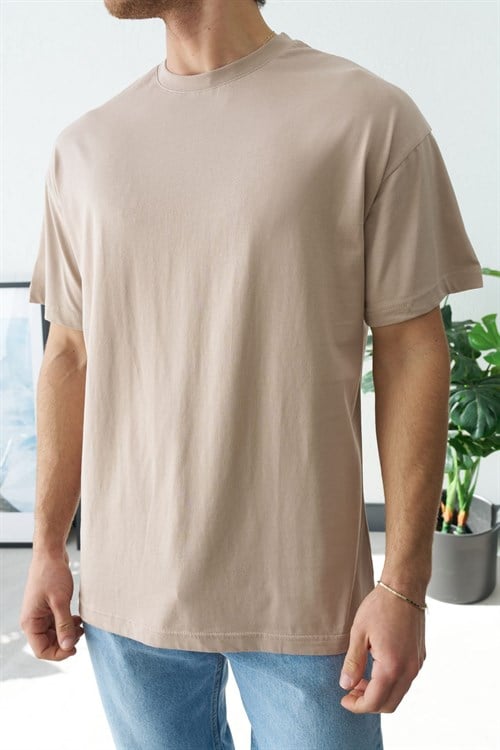 Wholesale Mens Beige T-Shirt