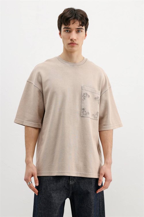 Wholesale Mens Beige T-Shirt