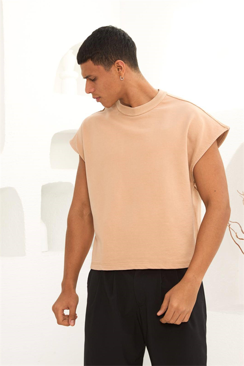 Wholesale Mens Beige T-Shirt