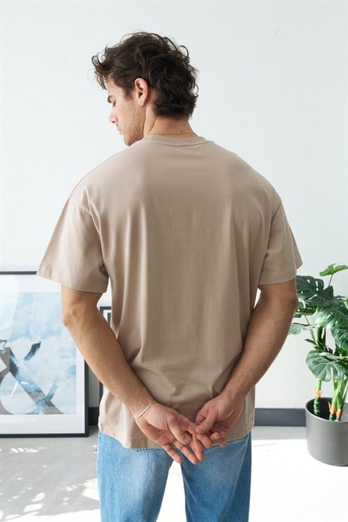 Wholesale Mens Beige T-Shirt