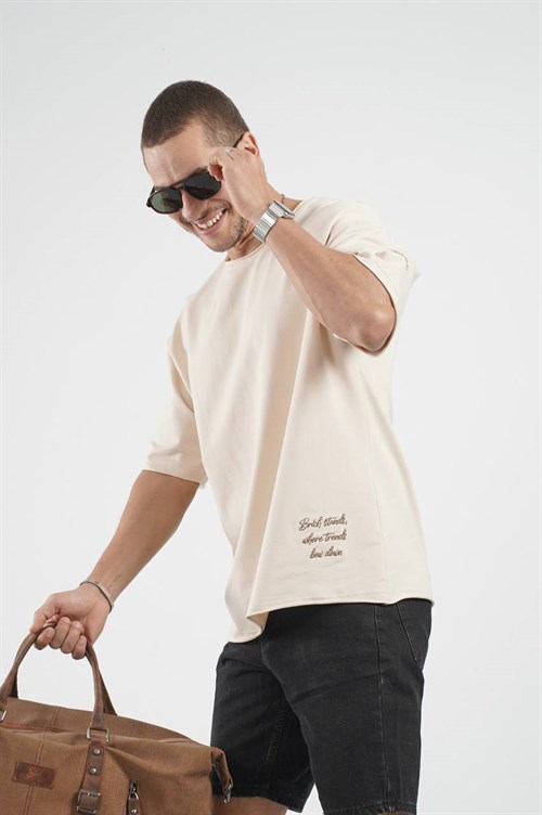 Wholesale Mens Beige T-Shirt