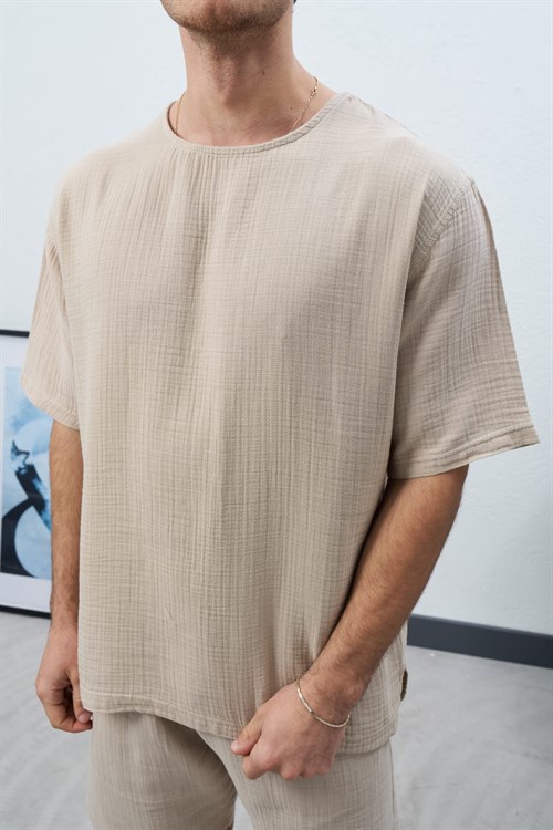 Wholesale Mens Beige T-Shirt