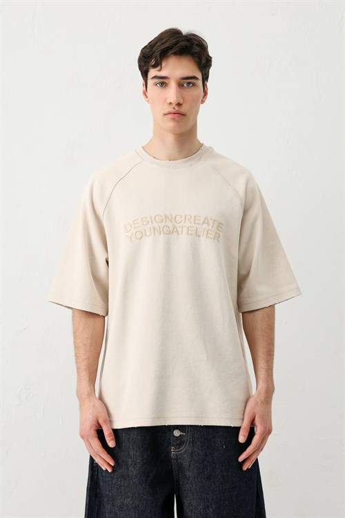 Wholesale Mens Beige T-Shirt