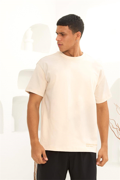 Wholesale Mens Beige T-Shirt